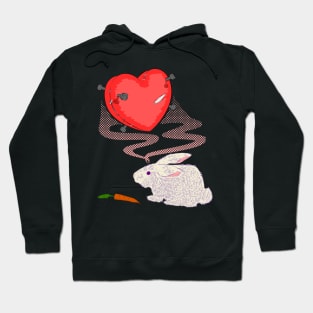 Stitched Heart And Rabbit Hoodie